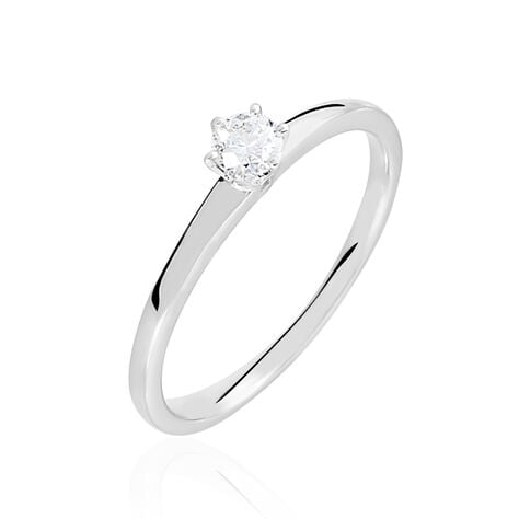 Bague Solitaire Natalia Or Blanc Diamant - Bagues solitaires Femme | Histoire d’Or