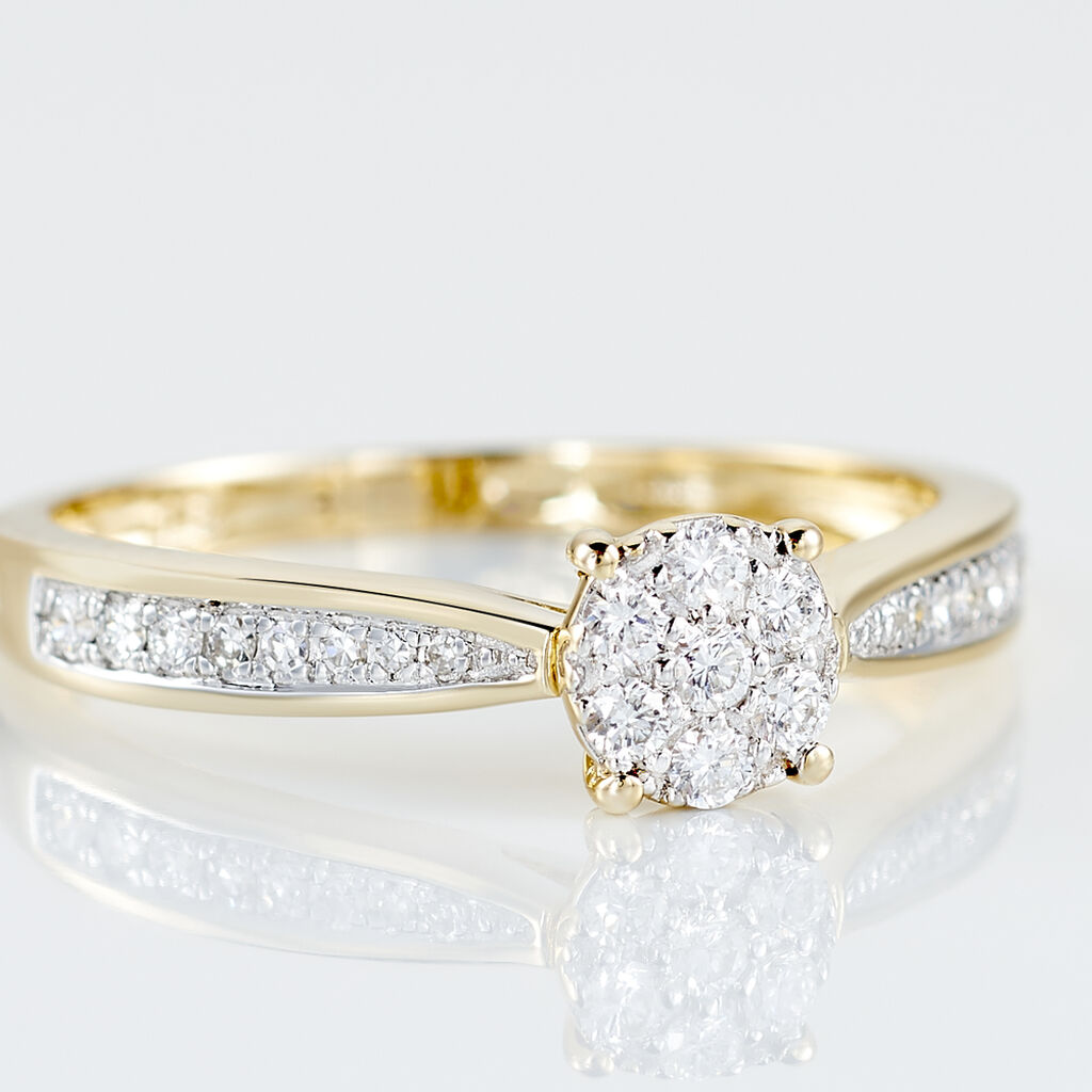 Bague Or Jaune Celia Diamants - Bagues avec pierre Femme | Histoire d&rsquo;Or
