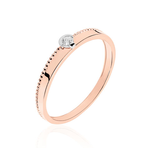 Bague Lou Or Rose Diamant - Bagues solitaires Femme | Histoire d’Or