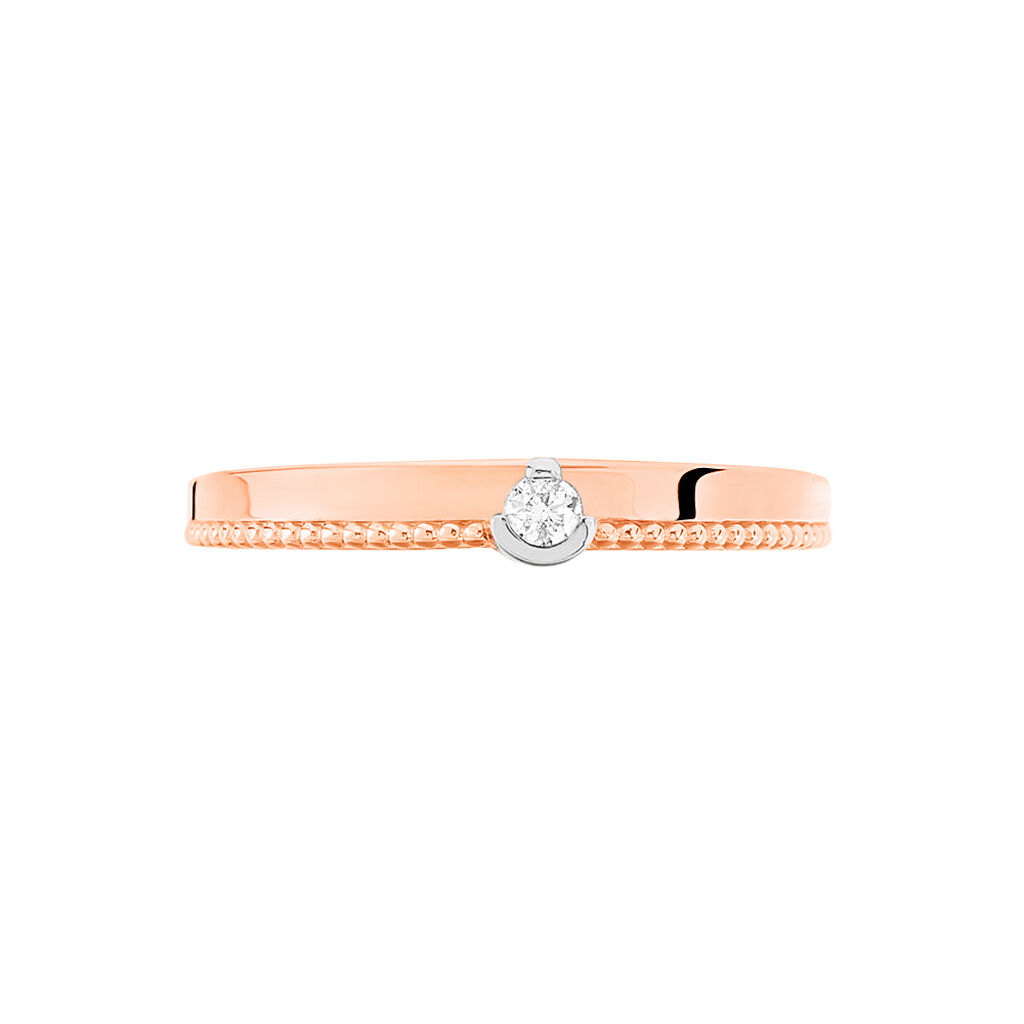 Bague Lou Or Rose Diamant - Bagues solitaires Femme | Histoire d’Or
