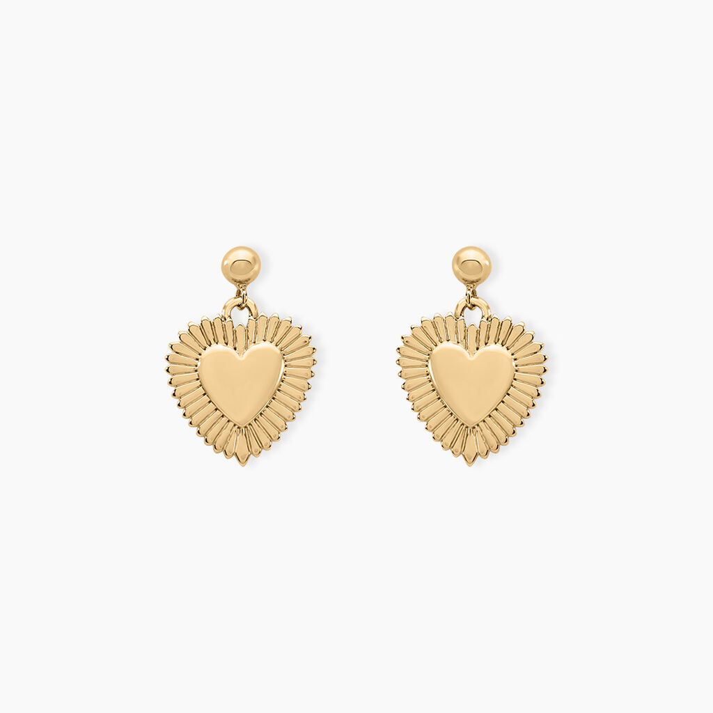 Boucles D'oreilles Pendantes Vasthie Plaque Or Jaune - Boucles d'oreilles fantaisie Femme | Histoire d&rsquo;Or
