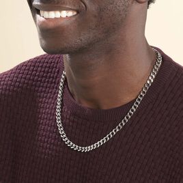 Collier Daniel Acier Blanc - Colliers fantaisie Homme | Histoire d’Or
