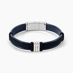 Bracelet Jourdan Orso Cuir Bleu - Bracelets Cuir Homme | Histoire d&rsquo;Or