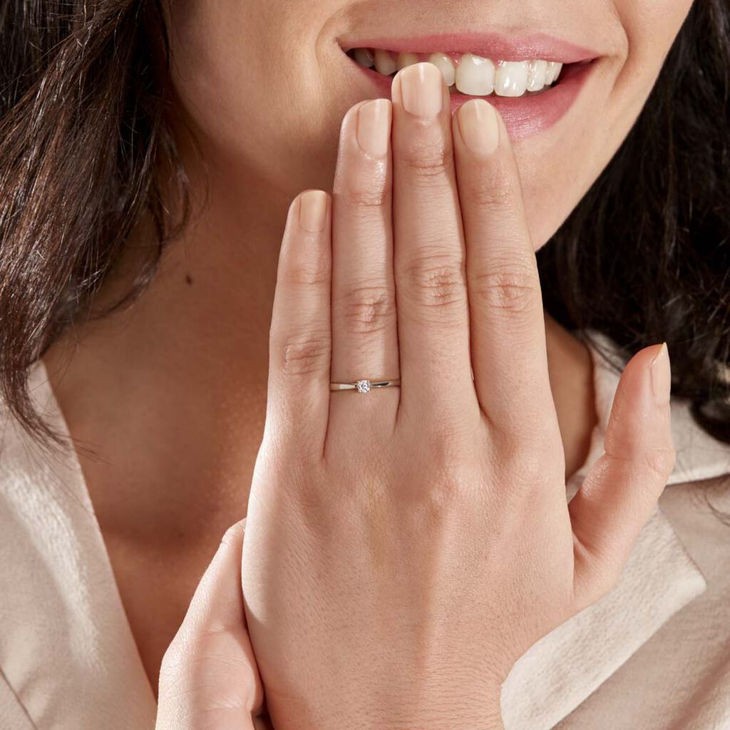 Bague Solitaire Victoria Or Blanc Diamant - Bagues solitaires Femme | Histoire d’Or