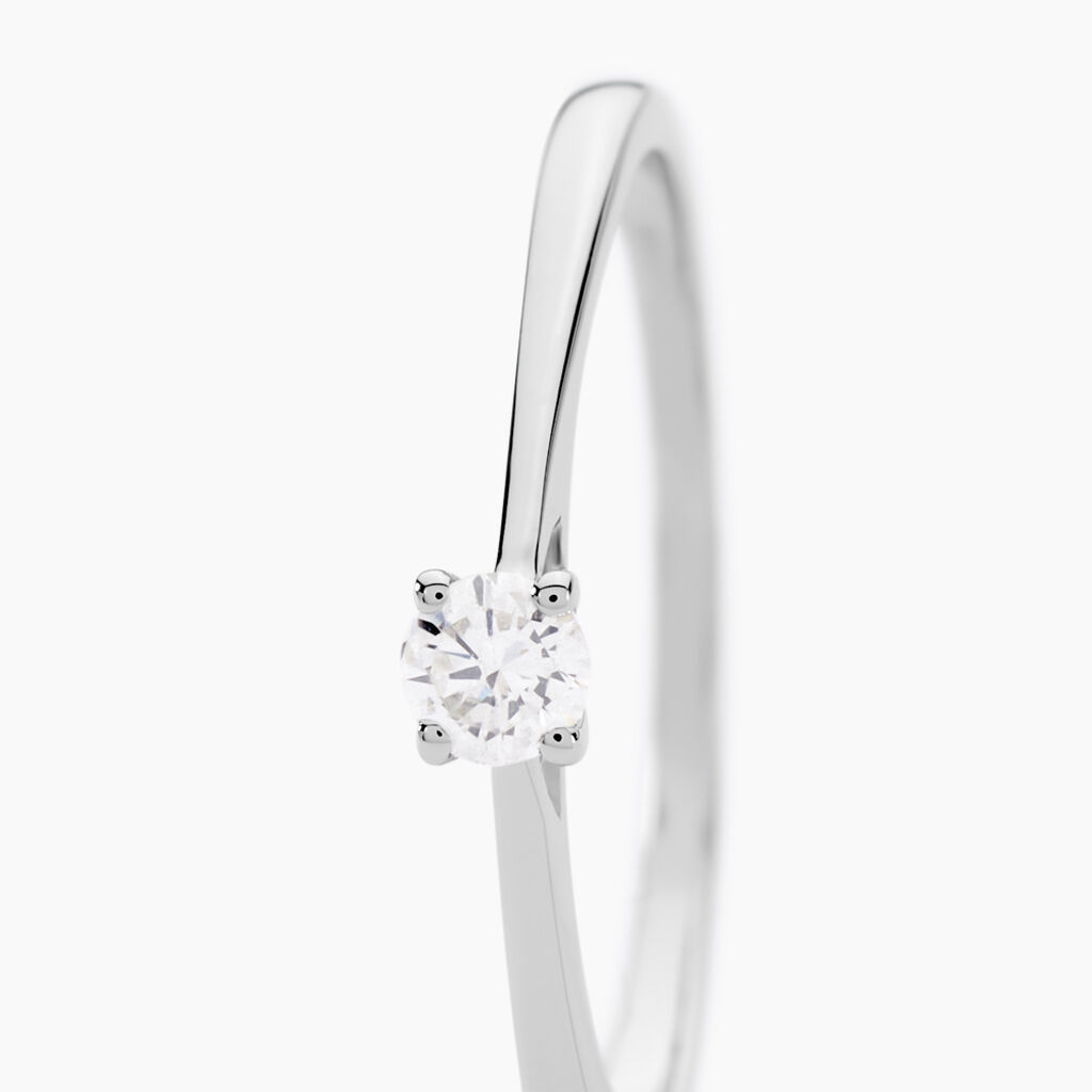 Bague Solitaire One Or Blanc Diamant - Bagues solitaires Femme | Histoire d&rsquo;Or