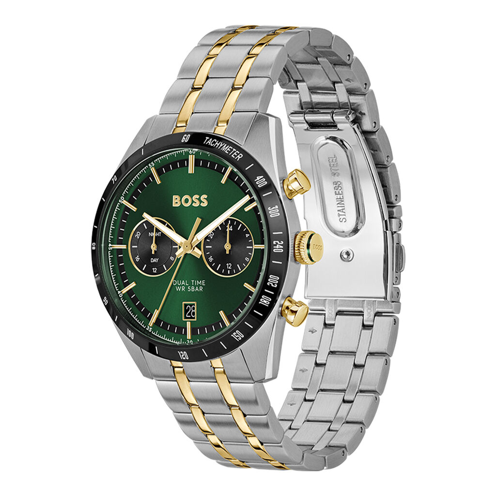 Montre Boss Tourmaster Vert - Id&eacute;es cadeaux Homme | Histoire d&rsquo;Or