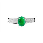 Bague Crista Or Blanc Emeraude Et Diamant - Bagues solitaires Femme | Histoire d&rsquo;Or