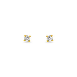 Boucles D'oreilles Puces Clavie Or Jaune Diamant - Clous d'oreilles Femme | Histoire d’Or