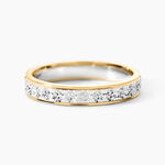 Alliance Grain De Folie Diamantee Ruban Plat Or Bicolore - Alliances Unisex | Histoire d&rsquo;Or