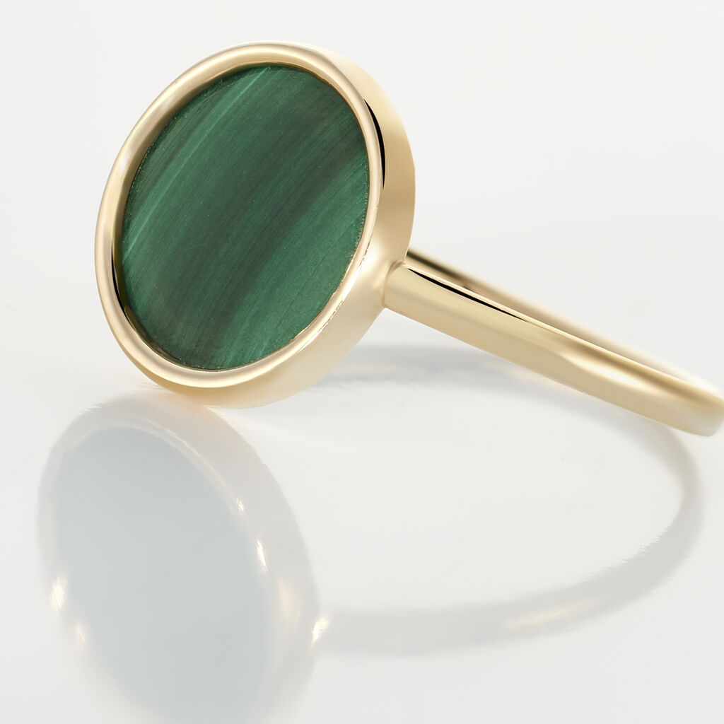 Bague Lucky Gems Or Jaune Malachite - Bagues solitaires Femme | Histoire d&rsquo;Or