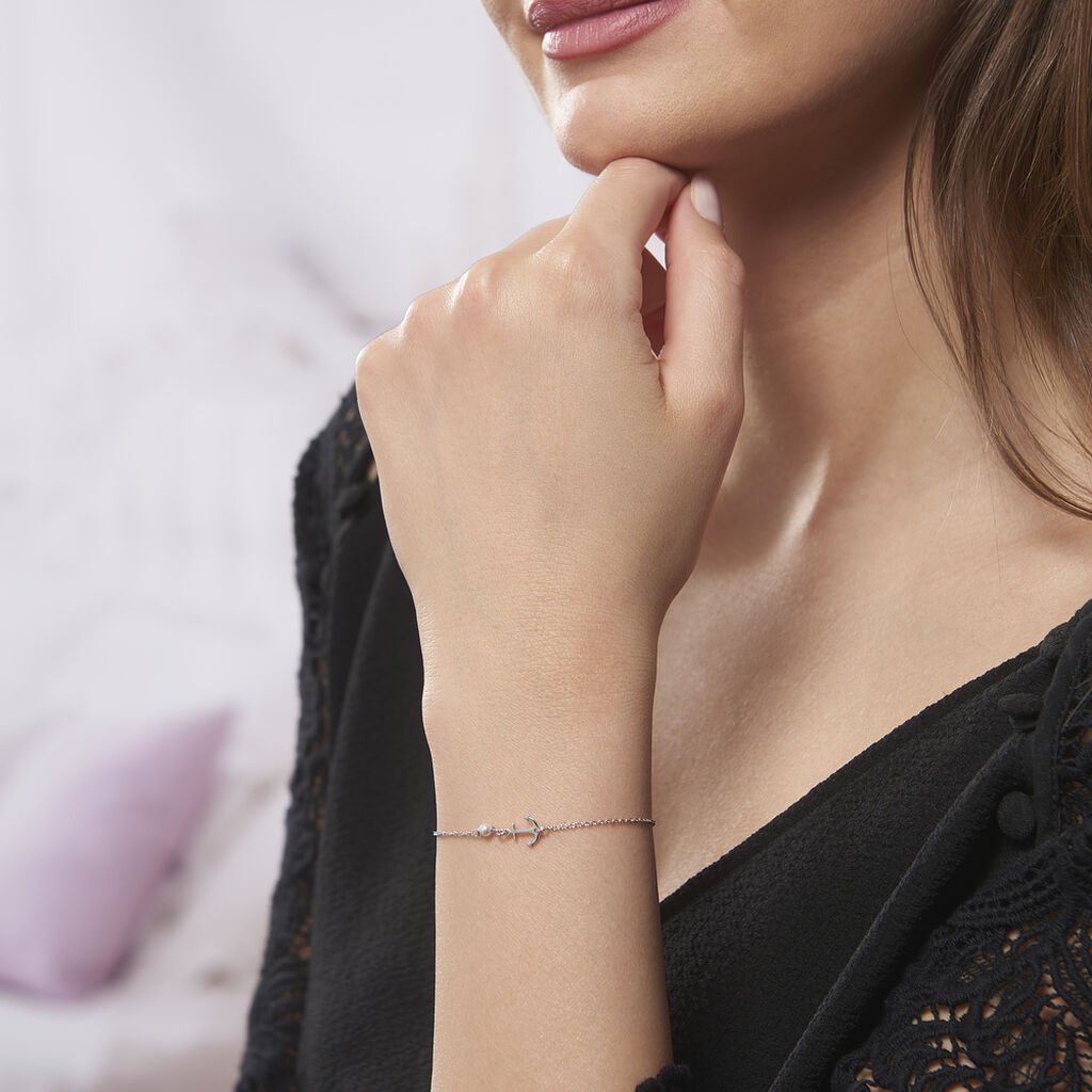 Bracelet Gwenaelle Argent Blanc Perle D'imitation - Bracelets Femme | Histoire d&rsquo;Or