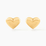 Boucles D'oreilles Puces Aricia Coeur Or Jaune - Clous d'oreilles Enfant | Histoire d&rsquo;Or