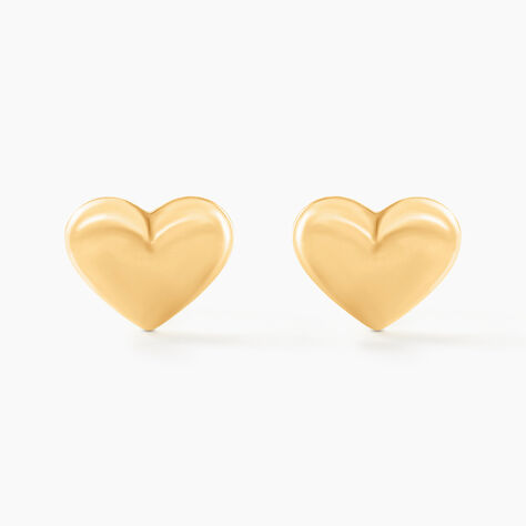Boucles D'oreilles Puces Aricia Coeur Or Jaune - Clous d'oreilles Enfant | Histoire d&rsquo;Or