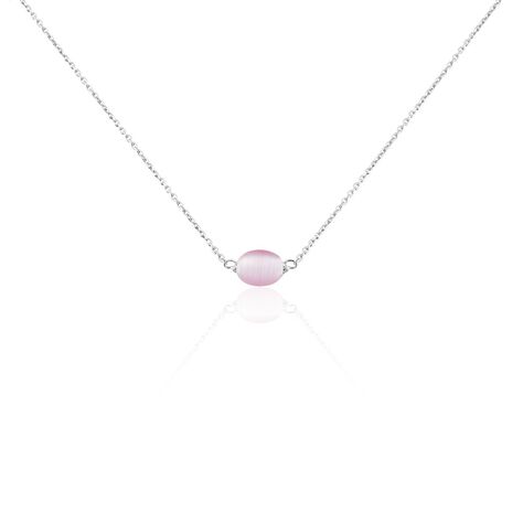 Collier Evren Argent Blanc Quartz Rose - Ras de cou Femme | Histoire d&rsquo;Or