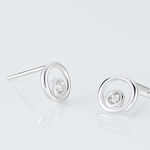 Boucles D'oreilles Puces Fidelia Or Blanc Diamant - Clous d'oreilles Femme | Histoire d&rsquo;Or