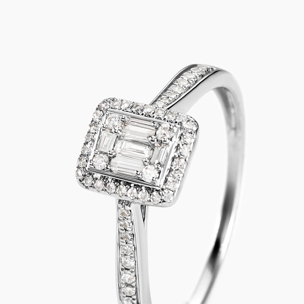 Bague Collection 1986 Or Blanc Diamant - Bagues solitaires Femme | Histoire d&rsquo;Or