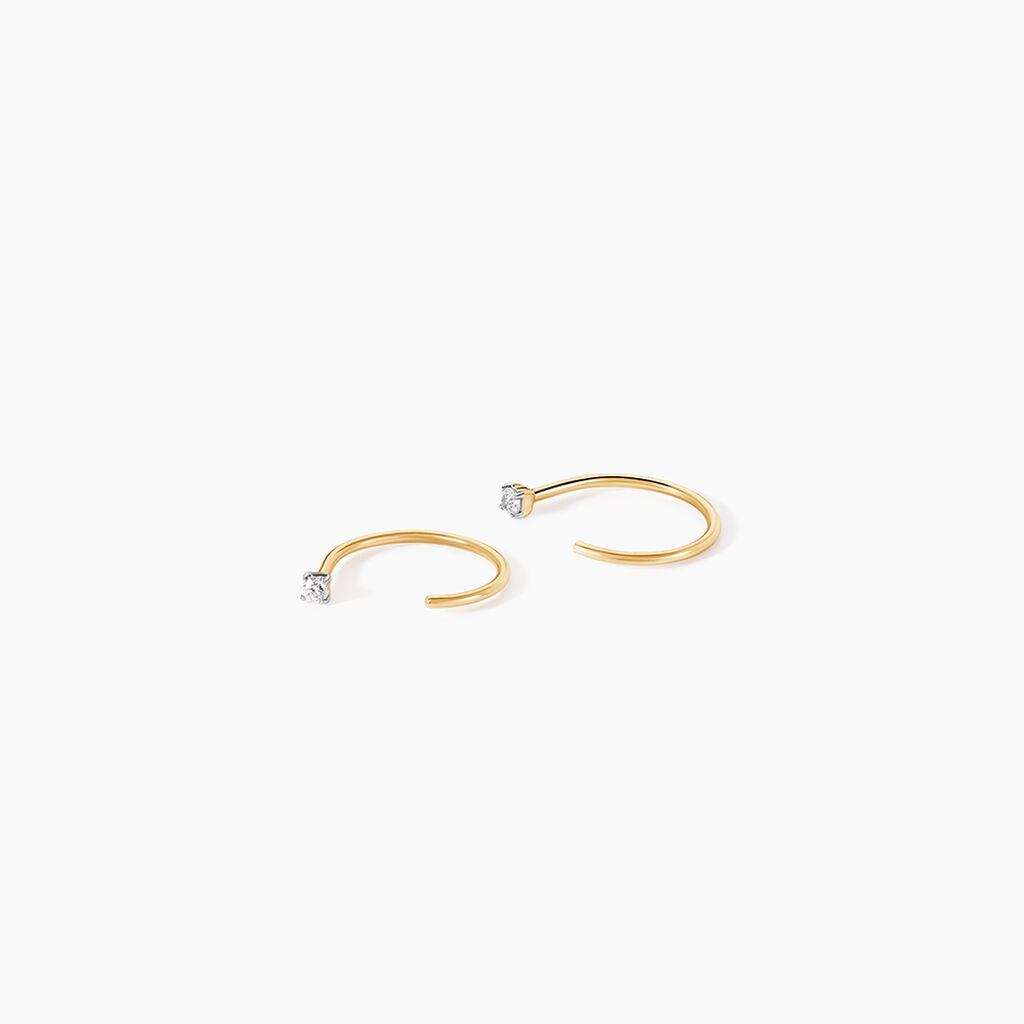 Boucles D'Oreilles Puces Nefertari Or Jaune Oxyde De Zirconium - Clous d'oreilles Femme | Histoire d&rsquo;Or