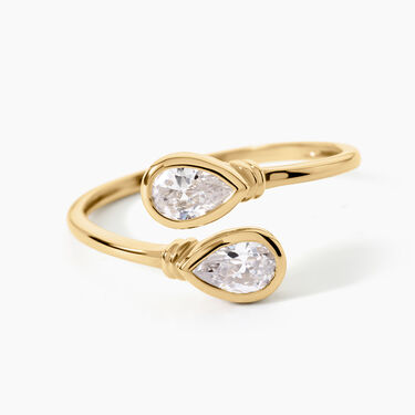 Bague Sunset Riviera Argent Dor&eacute; A L'Or 750/1000 Oxyde De Zirconium