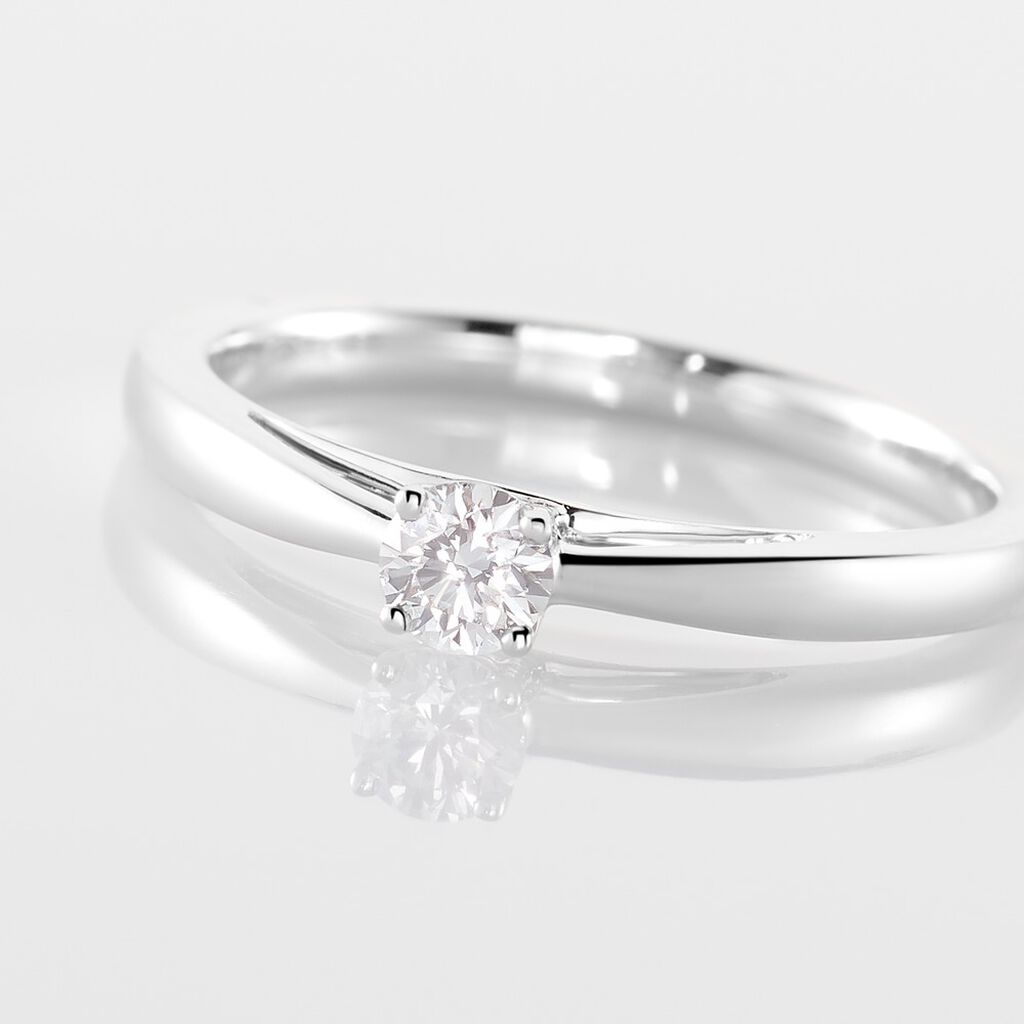 Bague Solitaire Iris Or Blanc Diamant - Bagues solitaires Femme | Histoire d’Or