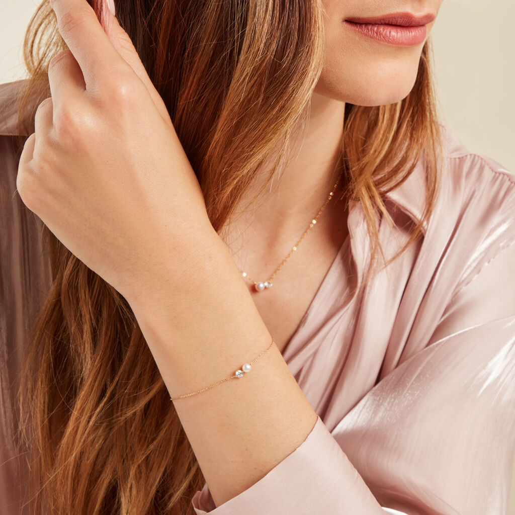 Bracelet Riita Or Jaune Perle De Culture Oxyde De Zirconium - Bracelets Femme | Histoire d’Or