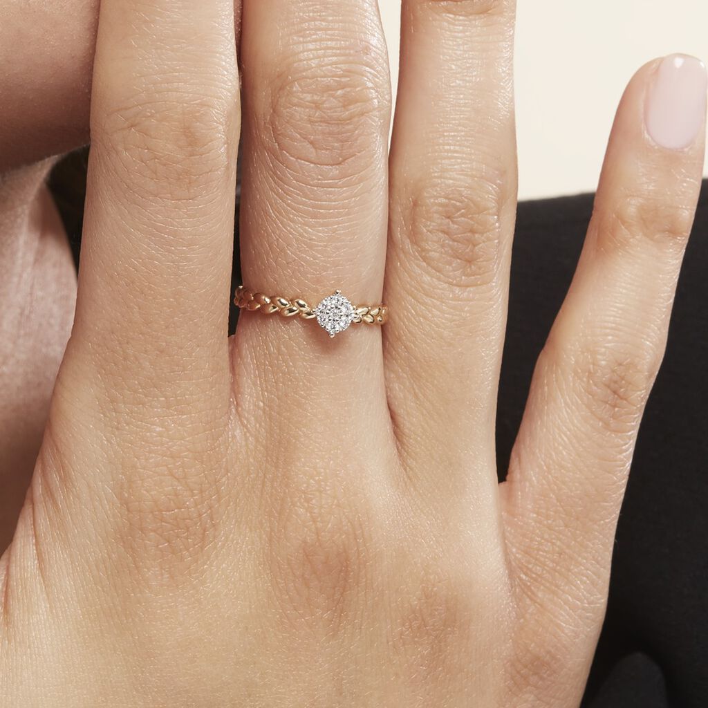 Bague Or Jaune Adlai Diamants - Bagues avec pierre Femme | Histoire d’Or