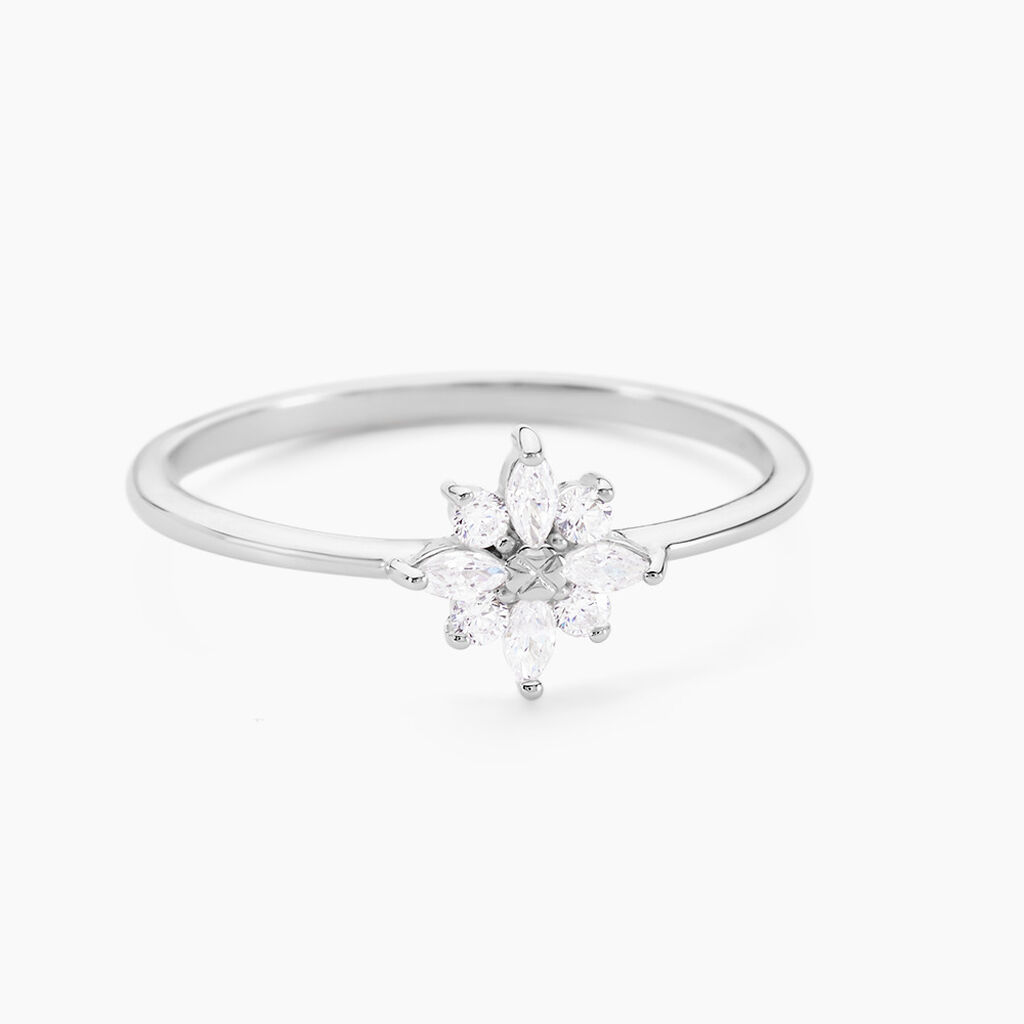 Bague Eclat Argent Blanc Oxyde De Zirconium - Bagues avec pierre Femme | Histoire d’Or