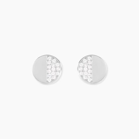 Boucles D'oreilles Puces Argent Blanc Viviano Oxydes De Zirconium - Boucles d'oreilles fantaisie Femme | Histoire d’Or