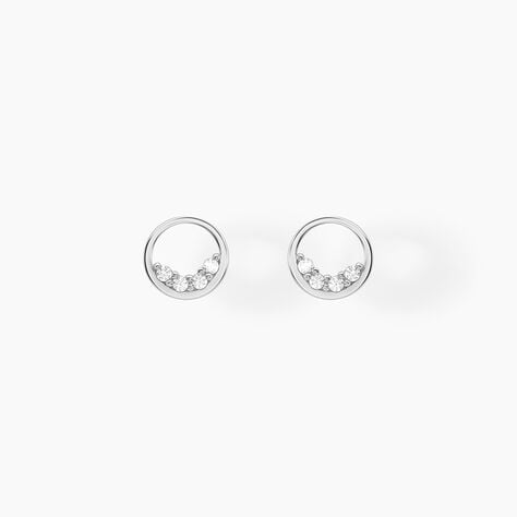 Boucles D'oreilles Puces Argent Blanc Vivence Oxydes De Zirconium - Boucles d'oreilles fantaisie Femme | Histoire d&rsquo;Or