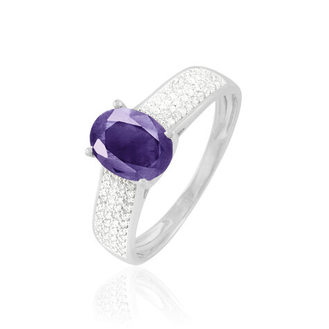 Bague Crista Or Blanc Amethyste Et Diamant - Bagues solitaires Femme | Histoire d’Or