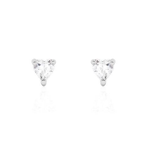 Boucles D'oreilles Puces Breana Argent Blanc Oxyde De Zirconium - Boucles d'oreilles fantaisie Femme | Histoire d’Or