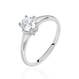 Bague Solitaire Lydia Argent Blanc Oxyde De Zirconium - Bagues solitaires Femme | Histoire d’Or