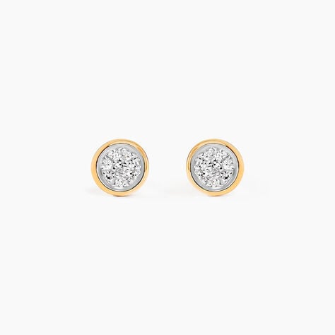 Boucles D'oreilles Puces Or Jaune Diamants - Clous d'oreilles Femme | Histoire d&rsquo;Or