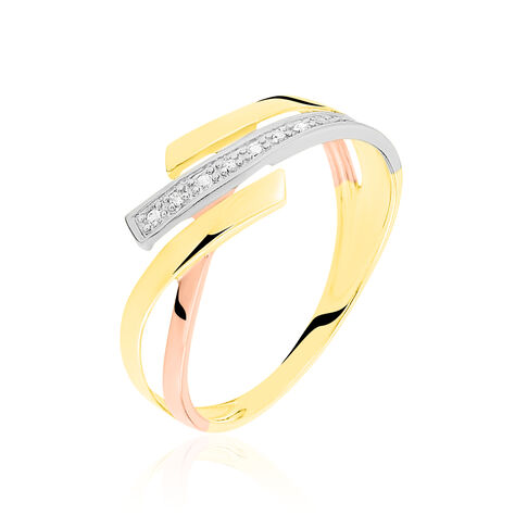 Bague Ainhoa Or Tricolore Diamant - Bagues avec pierre Femme | Histoire d’Or