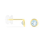Boucles D'oreilles Puces Edy Serti Clos Or Jaune Topaze - Clous d'oreilles Femme | Histoire d&rsquo;Or