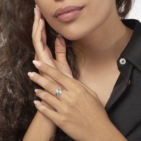 Bague Simma Or Jaune Diamant Et Emeraude - Bagues avec pierre Femme | Histoire d’Or