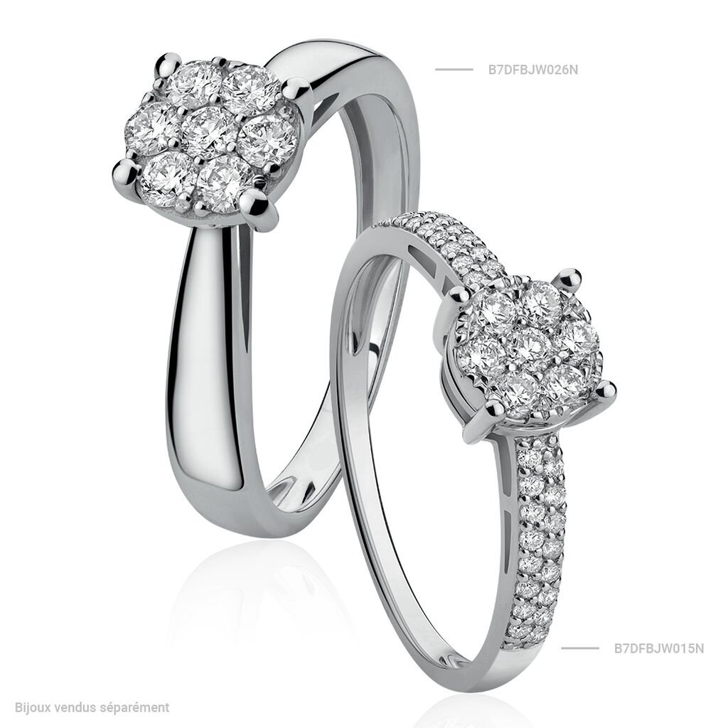 Bague Solitaire Charlene Or Blanc Diamant Synthetique - Bagues solitaires Femme | Histoire d&rsquo;Or