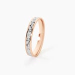 Alliance Fantaisie Diamantee Ruban Plat Or Bicolore - Alliances Unisex | Histoire d&rsquo;Or