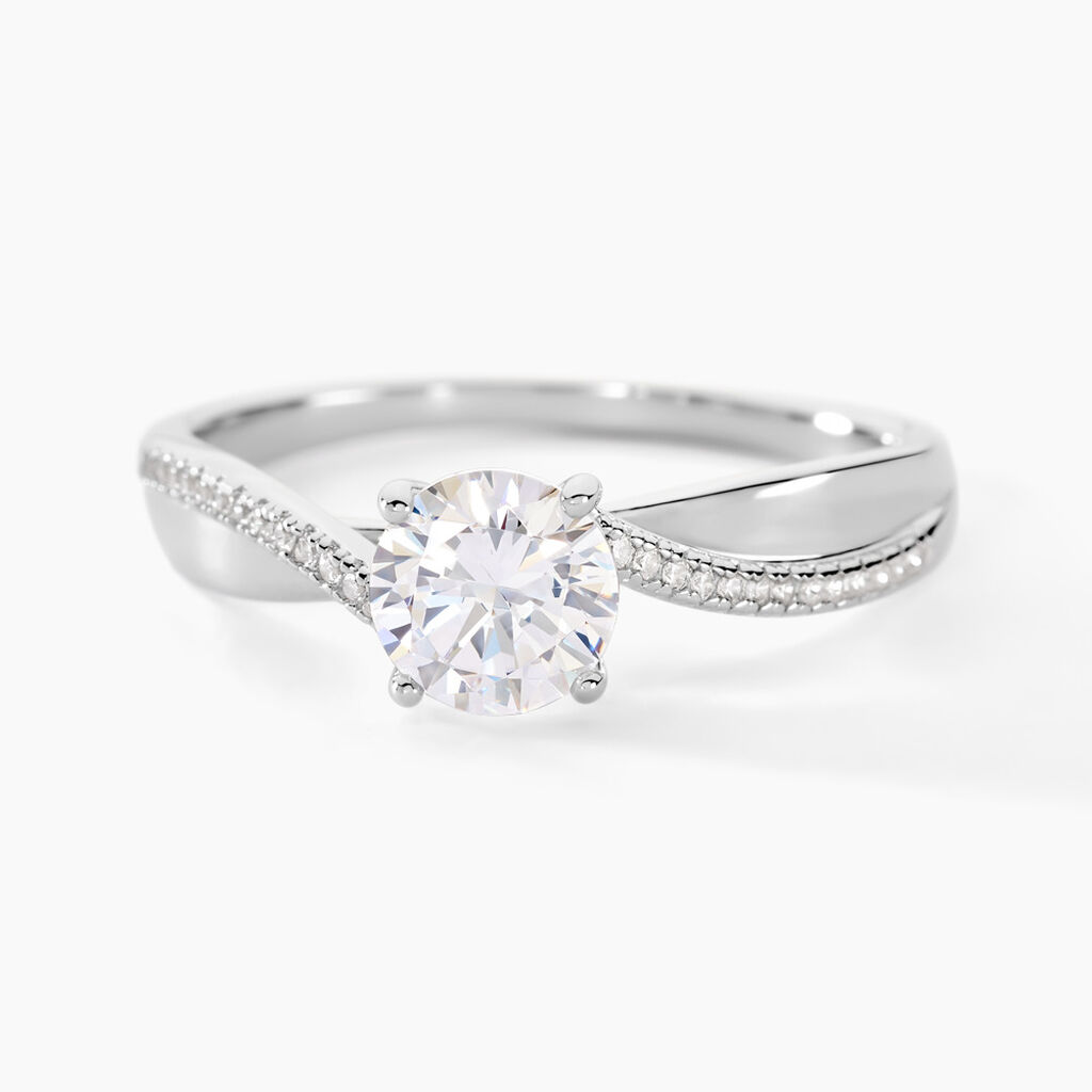 Bague Solitaire Maellyne Argent Blanc Oxyde De Zirconium - Bagues solitaires Femme | Histoire d’Or