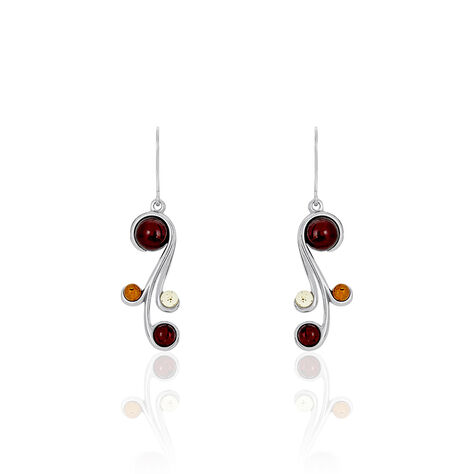 Boucles D'oreilles Pendantes Alexa Argent Blanc Ambre - Boucles d'oreilles fantaisie Femme | Histoire d’Or