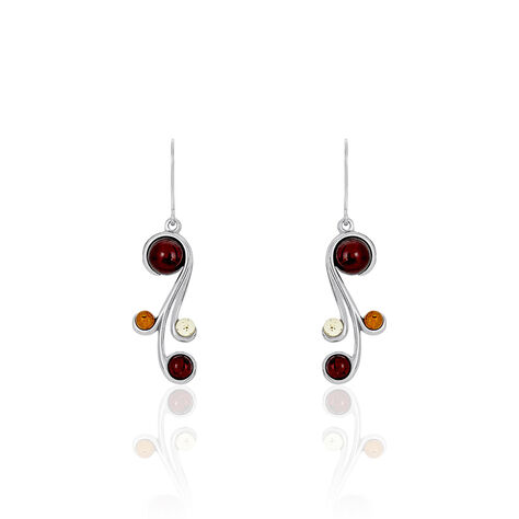 Boucles D'oreilles Pendantes Alexa Argent Blanc Ambre - Boucles d'oreilles fantaisie Femme | Histoire d’Or