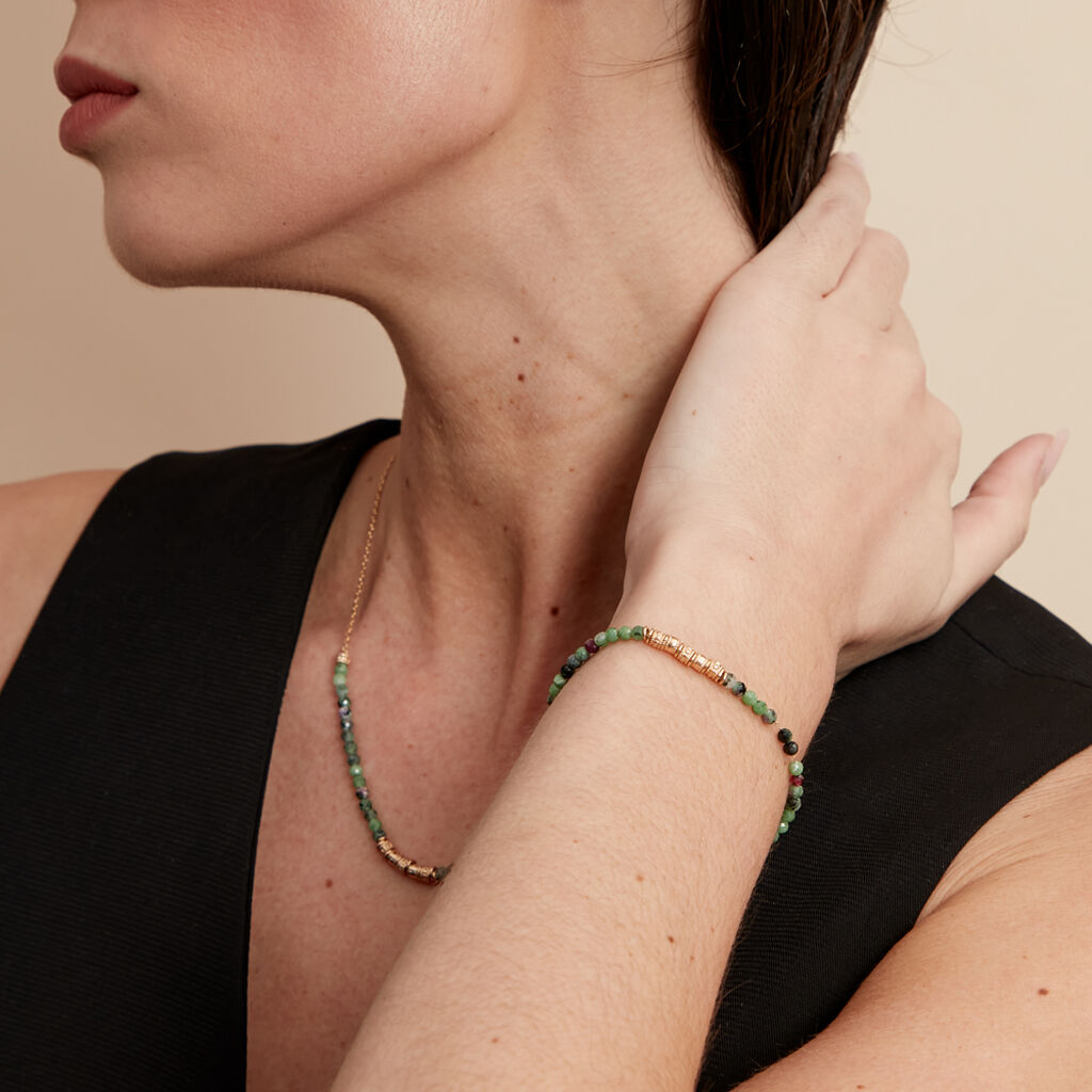 Bracelet Manua Plaqué Or Jaune Pierre D'imitation - Bracelets Femme | Histoire d’Or