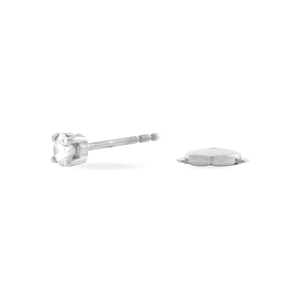 Boucles D'oreilles Puces Clavie Or Blanc Diamant - Clous d'oreilles Femme | Histoire d&rsquo;Or