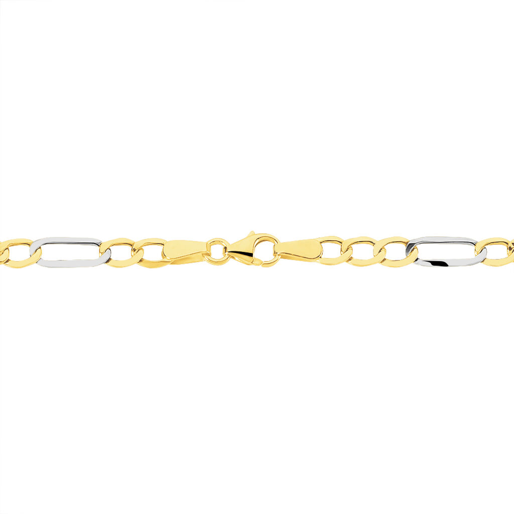 Bracelet Or Bicolore Maille Altern&eacute;e 1/3 - Bracelets cha&icirc;ne Femme | Histoire d&rsquo;Or