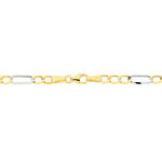 Bracelet Or Bicolore Maille Altern&eacute;e 1/3 - Bracelets cha&icirc;ne Femme | Histoire d&rsquo;Or