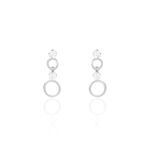 Boucles D'oreilles Puces Wynona Or Blanc Oxyde - Boucles d'oreilles pendantes Femme | Histoire d&rsquo;Or