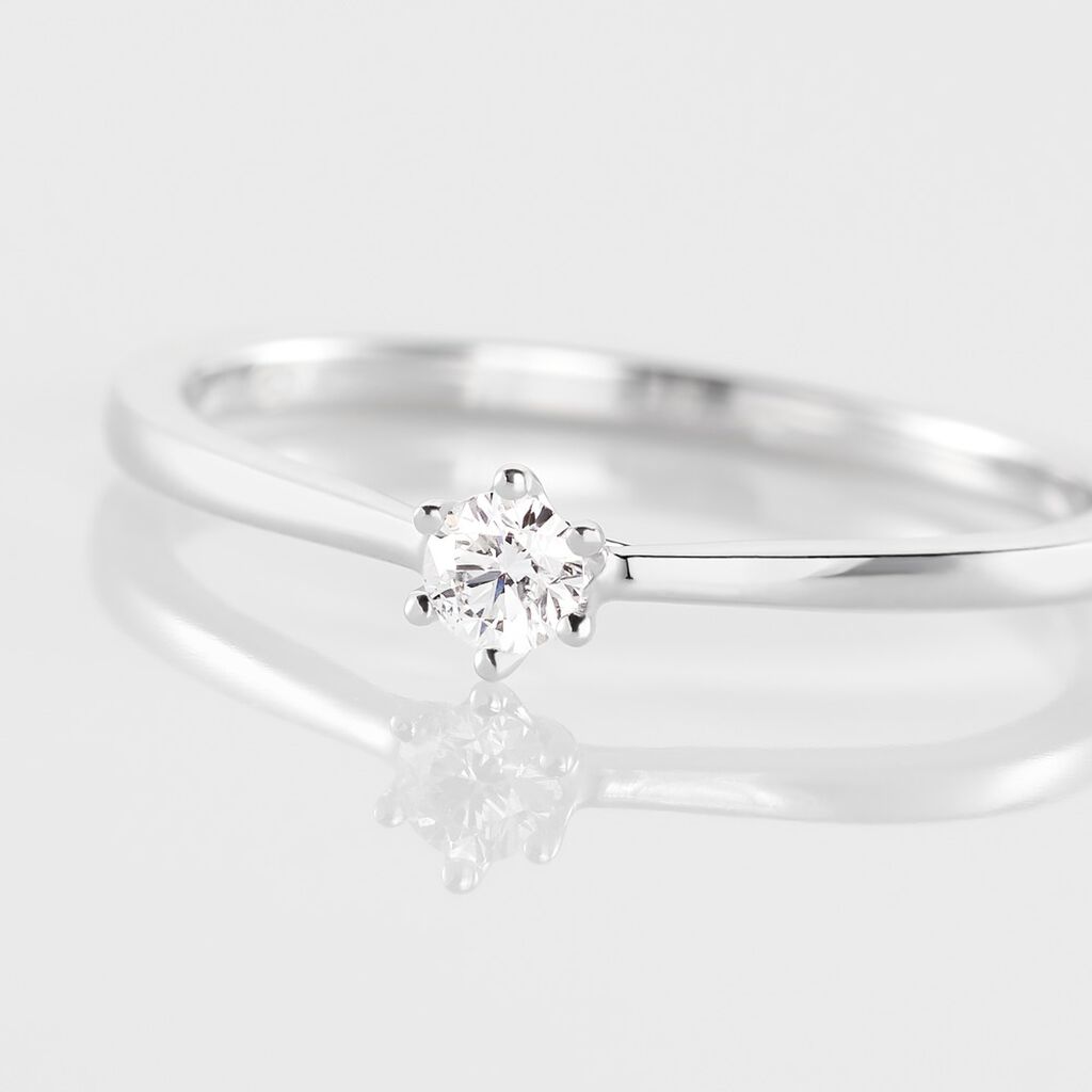 Bague Solitaire Athena Or Blanc Diamant - Bagues solitaires Femme | Histoire d’Or