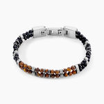 Bracelet Jourdan Acier Blanc Agate Oeil De Tigre - F&ecirc;te des p&egrave;res Homme | Histoire d&rsquo;Or