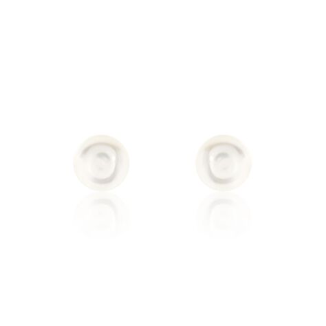 Boucles D'oreilles Puces Pascaloun Argent Perle De Culture - Boucles d'oreilles fantaisie Femme | Histoire d’Or