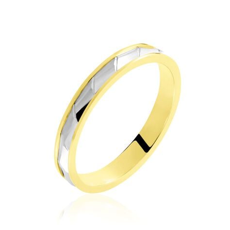 Alliance Daphna Ruban Plat Or Bicolore - Alliances Famille | Histoire d&rsquo;Or