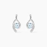 Boucles D'oreilles Sagesse Or Blanc Topaze Oxyde - Clous d'oreilles Femme | Histoire d&rsquo;Or